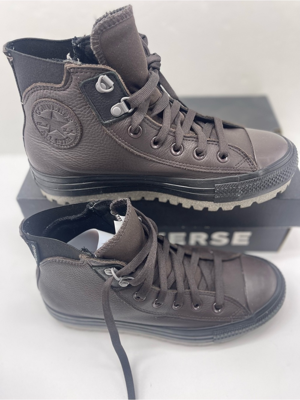 Converse WMNS CTAS CITY TREK WP HI COFFEE NUT/BLACK/SHARKSKIN Boots Cold Weather - Picture 4 of 15